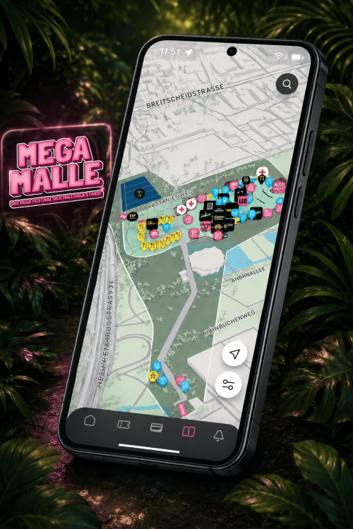 MEGA MALLE Lageplan Mockup